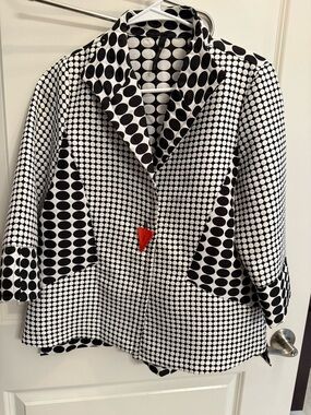 Black & White Polka Dot Statement Blazer